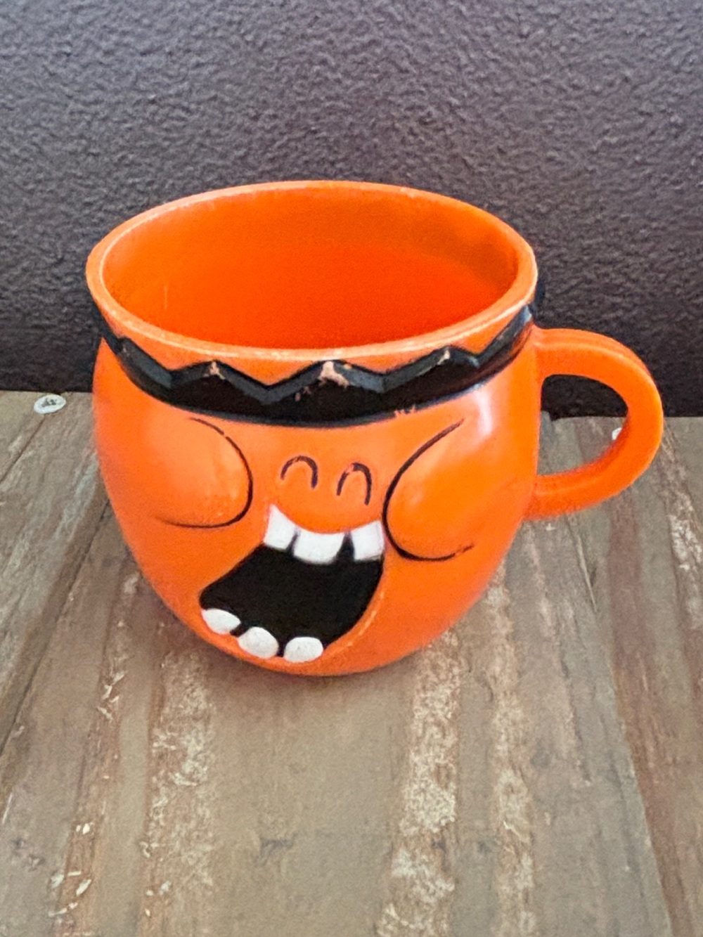 1970 Jolly Olly Orange Smiley Face Mug